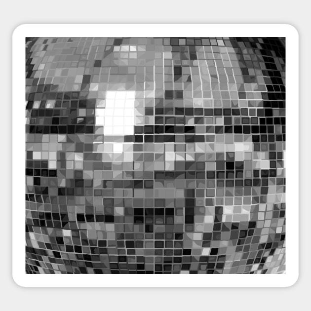 Silver Mirrored Disco Ball Pattern Sticker by Art by Deborah Camp